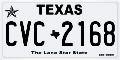 TX license plate CVC2168