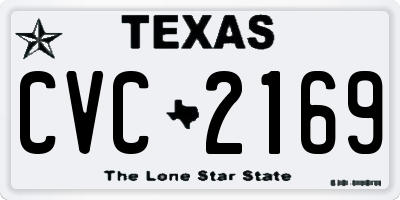 TX license plate CVC2169