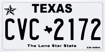 TX license plate CVC2172