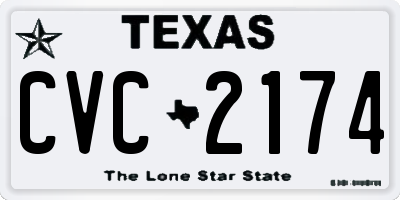 TX license plate CVC2174