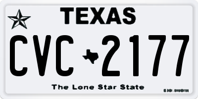 TX license plate CVC2177