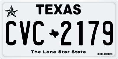 TX license plate CVC2179