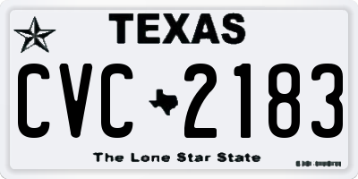 TX license plate CVC2183