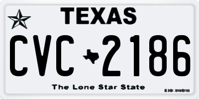 TX license plate CVC2186