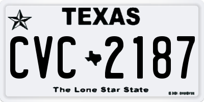 TX license plate CVC2187