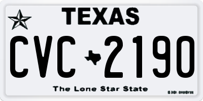 TX license plate CVC2190