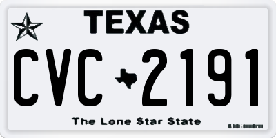 TX license plate CVC2191