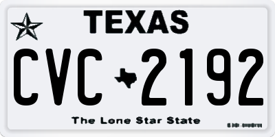 TX license plate CVC2192