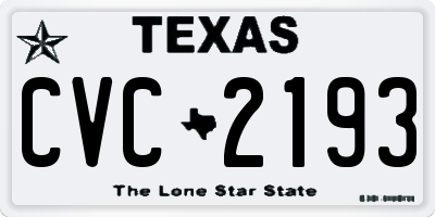 TX license plate CVC2193