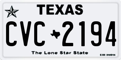 TX license plate CVC2194