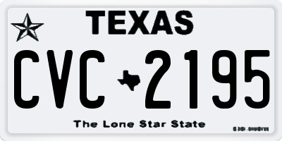 TX license plate CVC2195