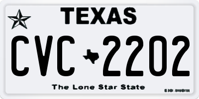 TX license plate CVC2202