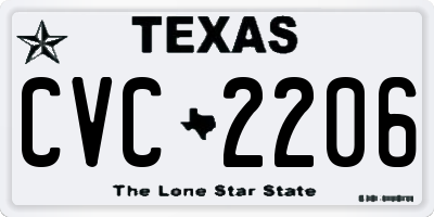 TX license plate CVC2206