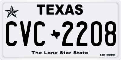 TX license plate CVC2208