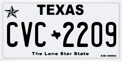 TX license plate CVC2209