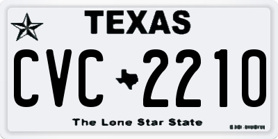 TX license plate CVC2210