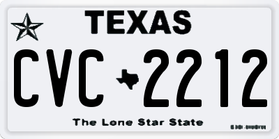 TX license plate CVC2212