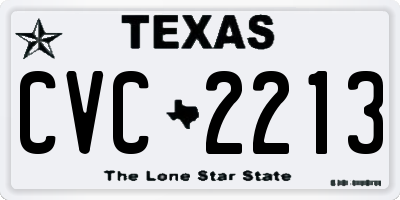 TX license plate CVC2213