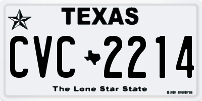 TX license plate CVC2214