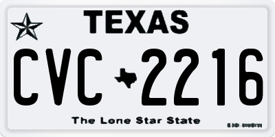 TX license plate CVC2216
