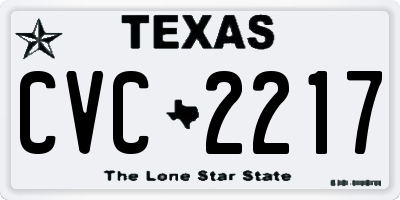 TX license plate CVC2217