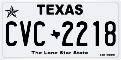 TX license plate CVC2218