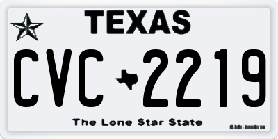 TX license plate CVC2219