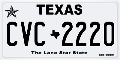 TX license plate CVC2220