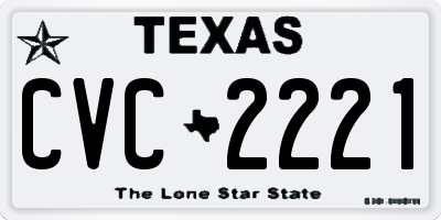 TX license plate CVC2221