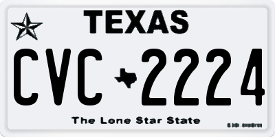 TX license plate CVC2224