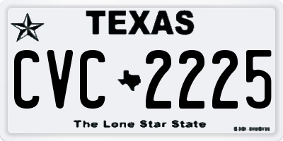 TX license plate CVC2225