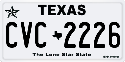 TX license plate CVC2226