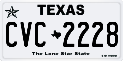 TX license plate CVC2228