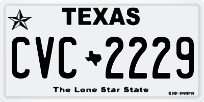 TX license plate CVC2229