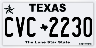 TX license plate CVC2230