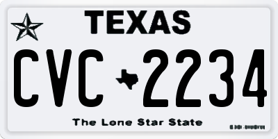 TX license plate CVC2234