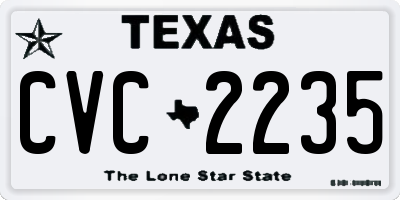 TX license plate CVC2235