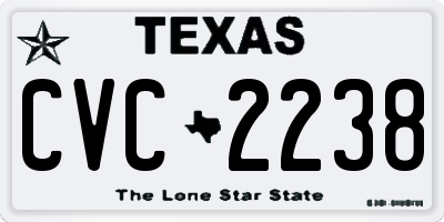 TX license plate CVC2238