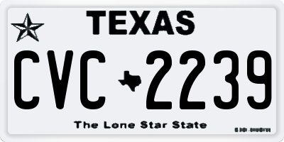 TX license plate CVC2239