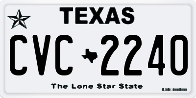 TX license plate CVC2240