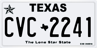 TX license plate CVC2241