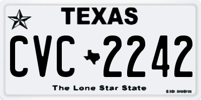 TX license plate CVC2242