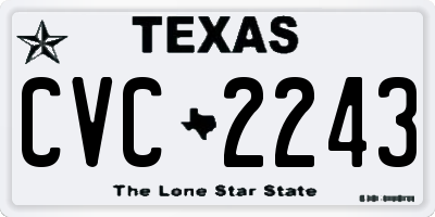 TX license plate CVC2243