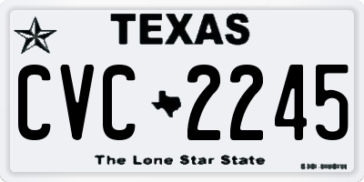 TX license plate CVC2245