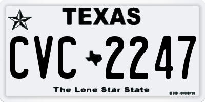TX license plate CVC2247