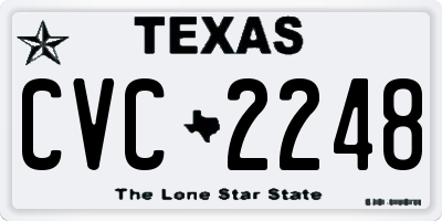 TX license plate CVC2248
