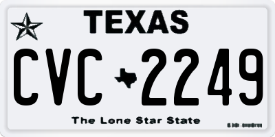 TX license plate CVC2249