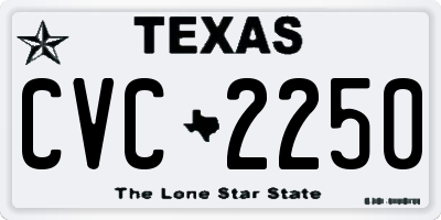 TX license plate CVC2250