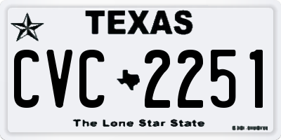 TX license plate CVC2251