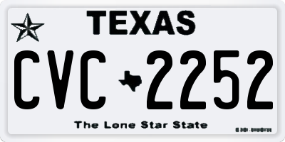 TX license plate CVC2252